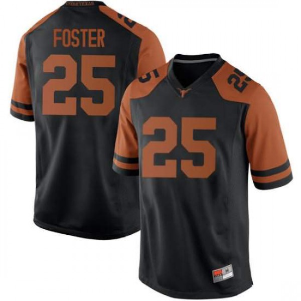 Mens Texas Longhorns #25 B.J. Foster Game Embroidery Jersey Black